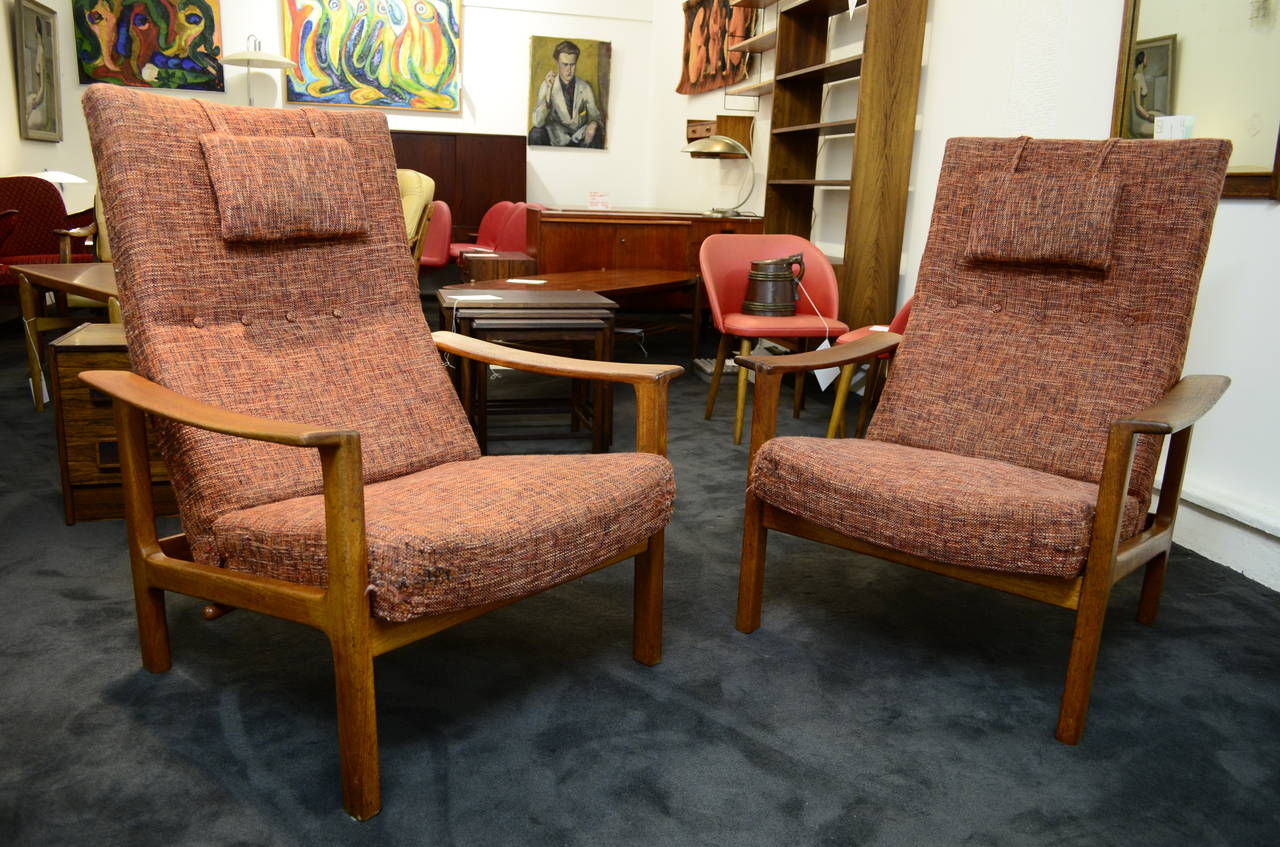Børge Mogensen Attributed Teak Armchairs, Denmark, 1950s
