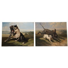 19th Century The Playing and Fighting Dogs