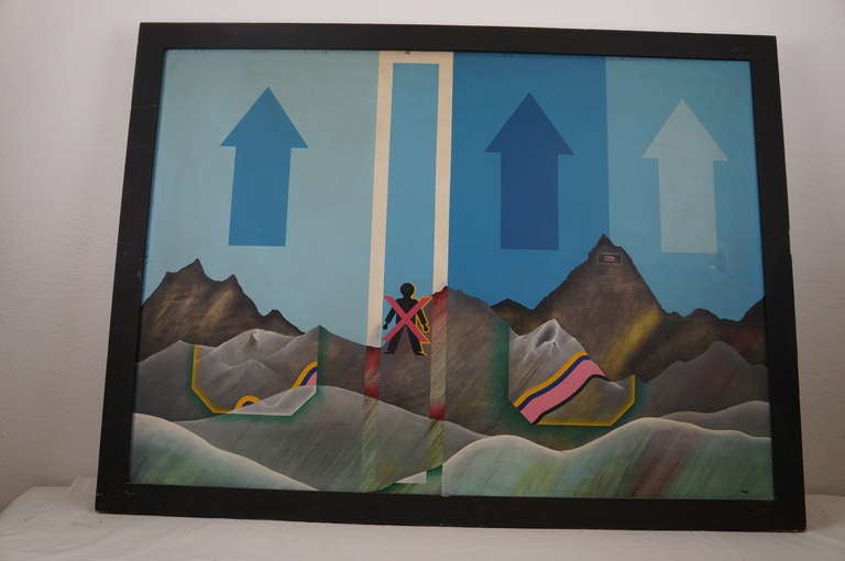 D. Wenk, Mountains and Arrows, 1971 In Fair Condition For Sale In Niederrussback, AT