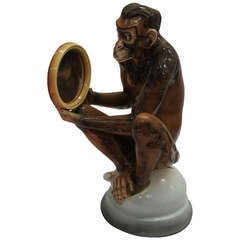 Vintage Monkey with Mirror by Wilhelm Thomasch
