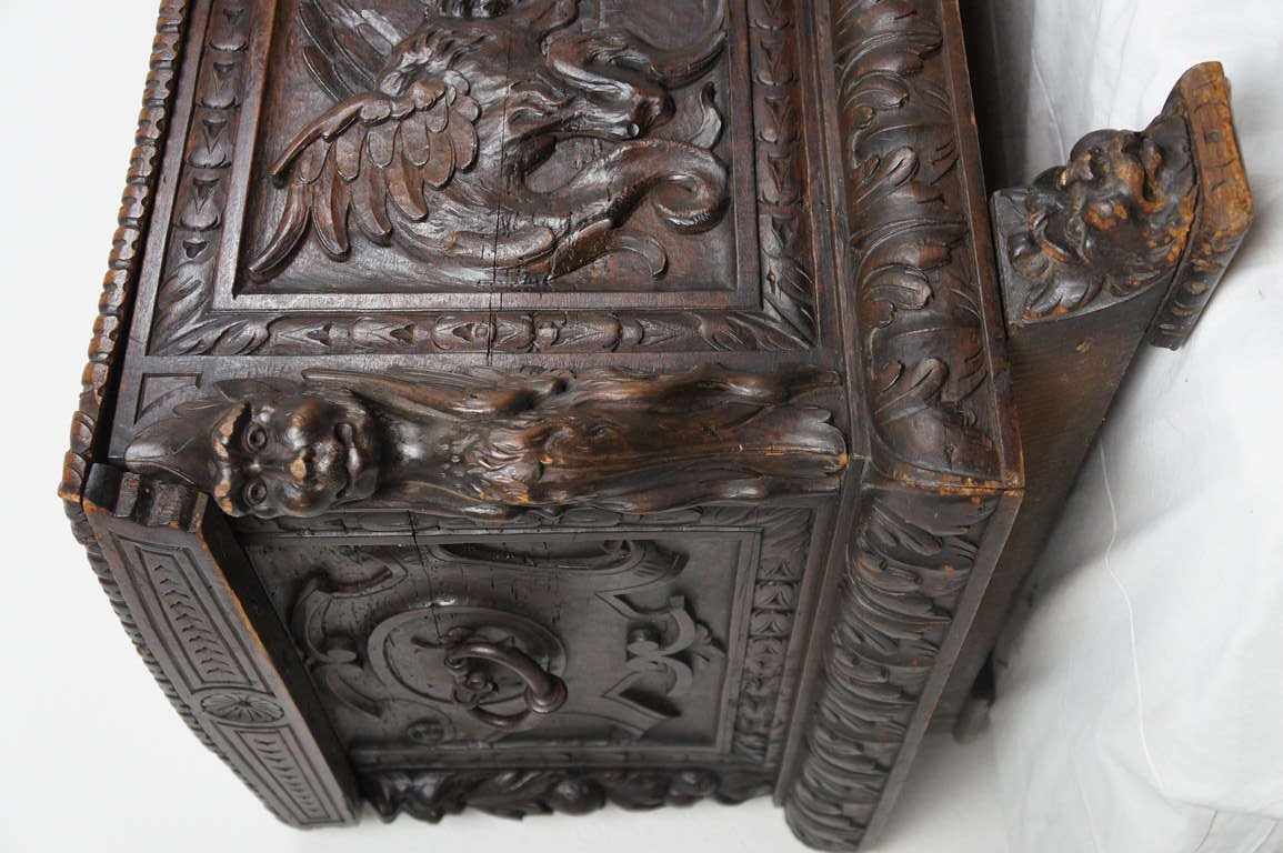 Renaissance 17th c. Oak Coffer/Chest from Italy For Sale