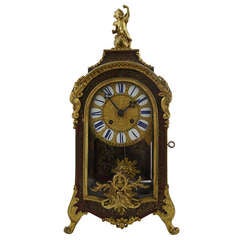 18th c. French Tortoiseshell Boulle Mantel Clock