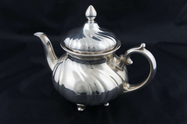 20th Century WMF Silver Porcelain Can, Creamer, Sugar Bowl For Sale 3