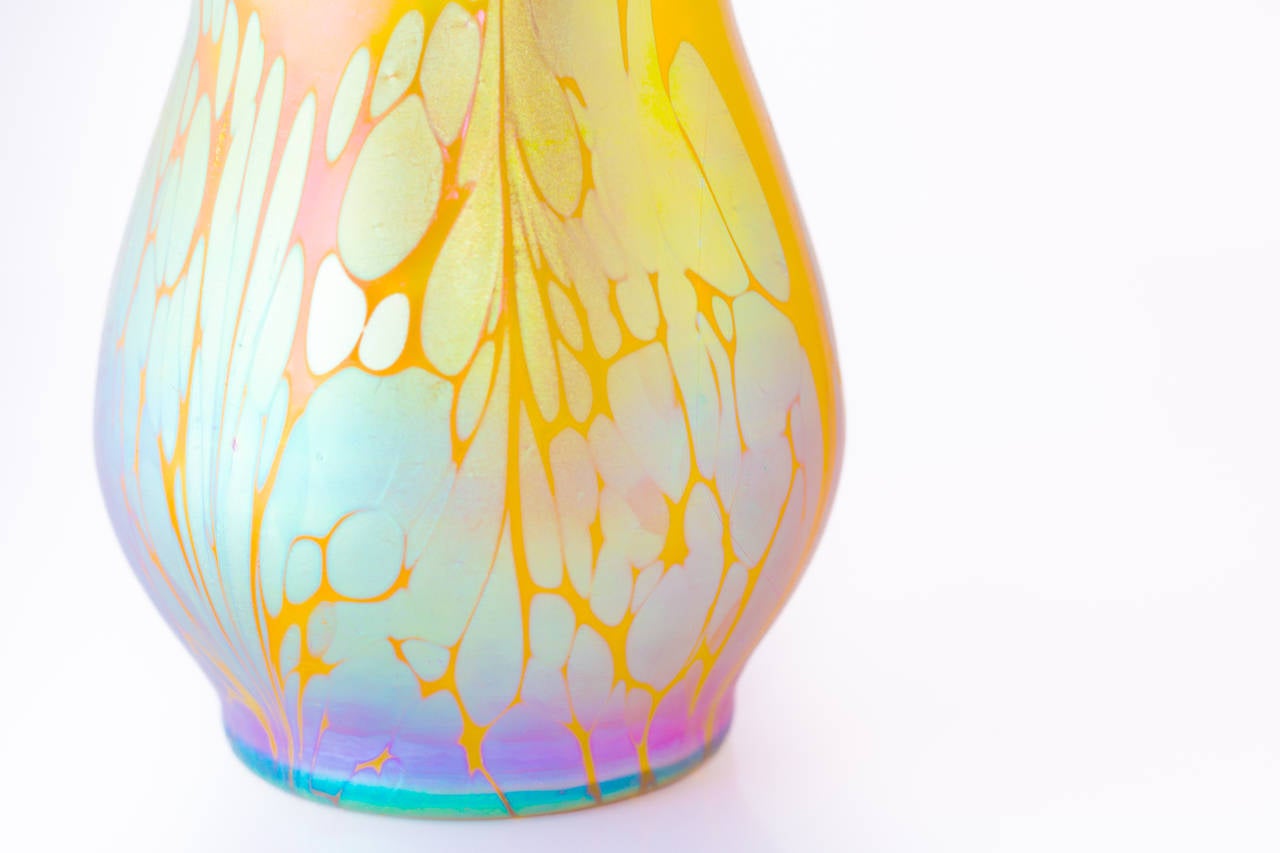 Austrian Medici Metallic Loetz Vase For Sale