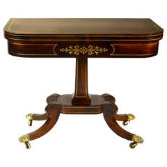 Early 19th Century Rosewood and Brass Regency Games Table