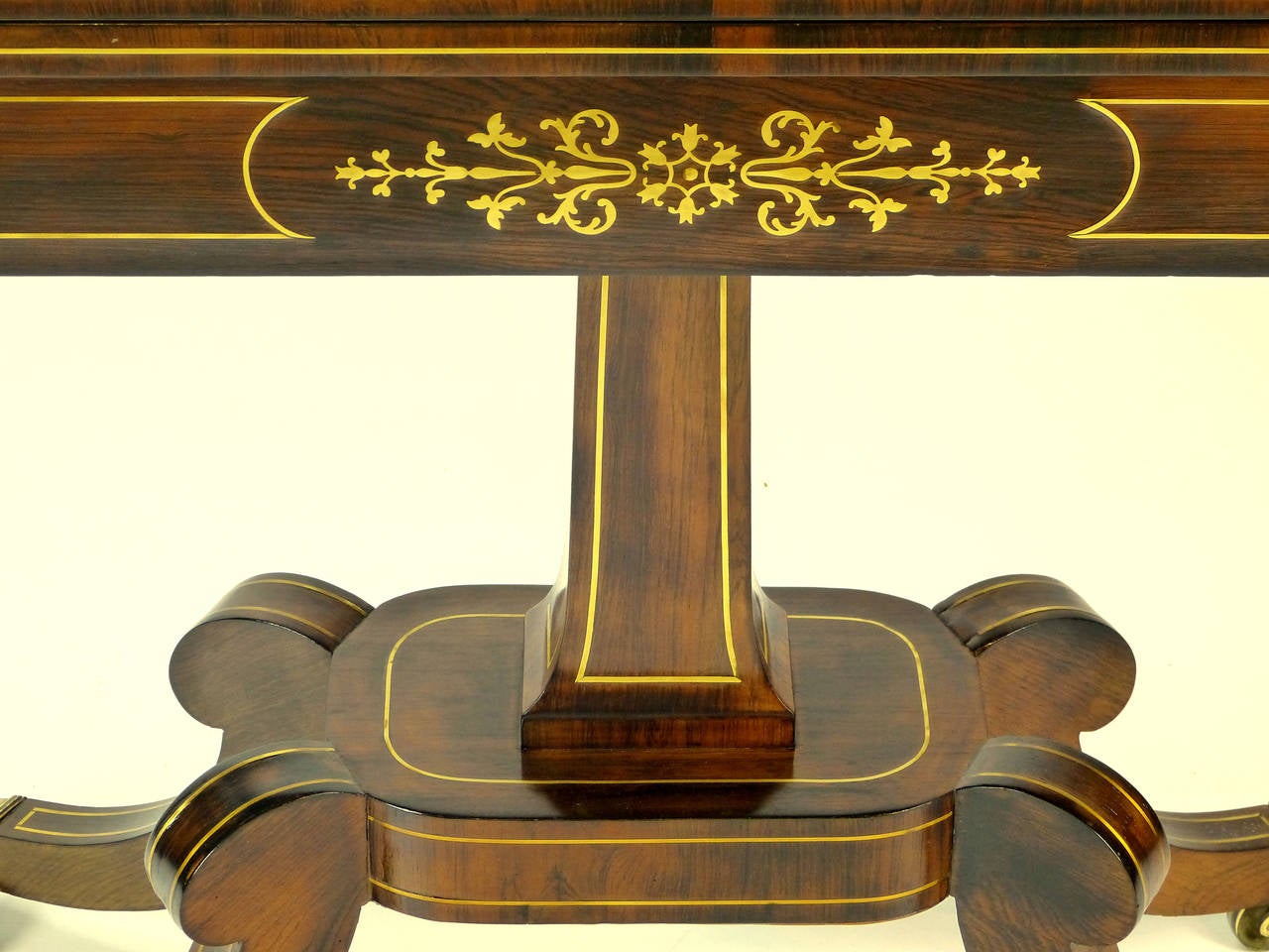 Early 19th Century Rosewood and Brass Regency Games Table In Excellent Condition In Santander, ES