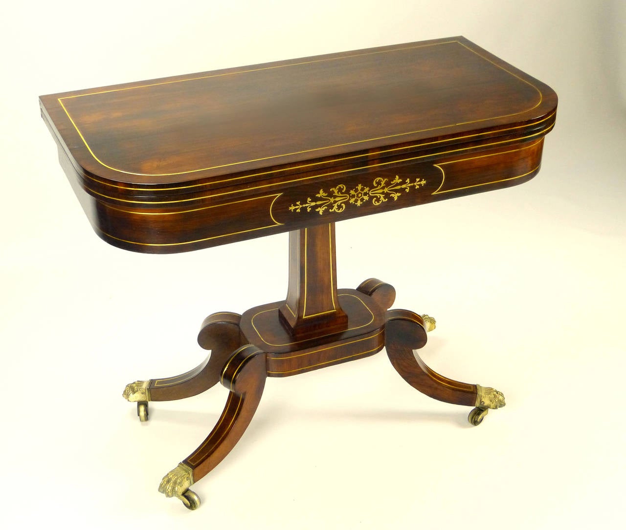 Early 19th Century Rosewood and Brass Regency Games Table 1