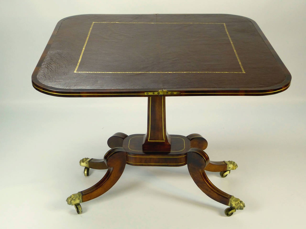 Early 19th Century Rosewood and Brass Regency Games Table 3