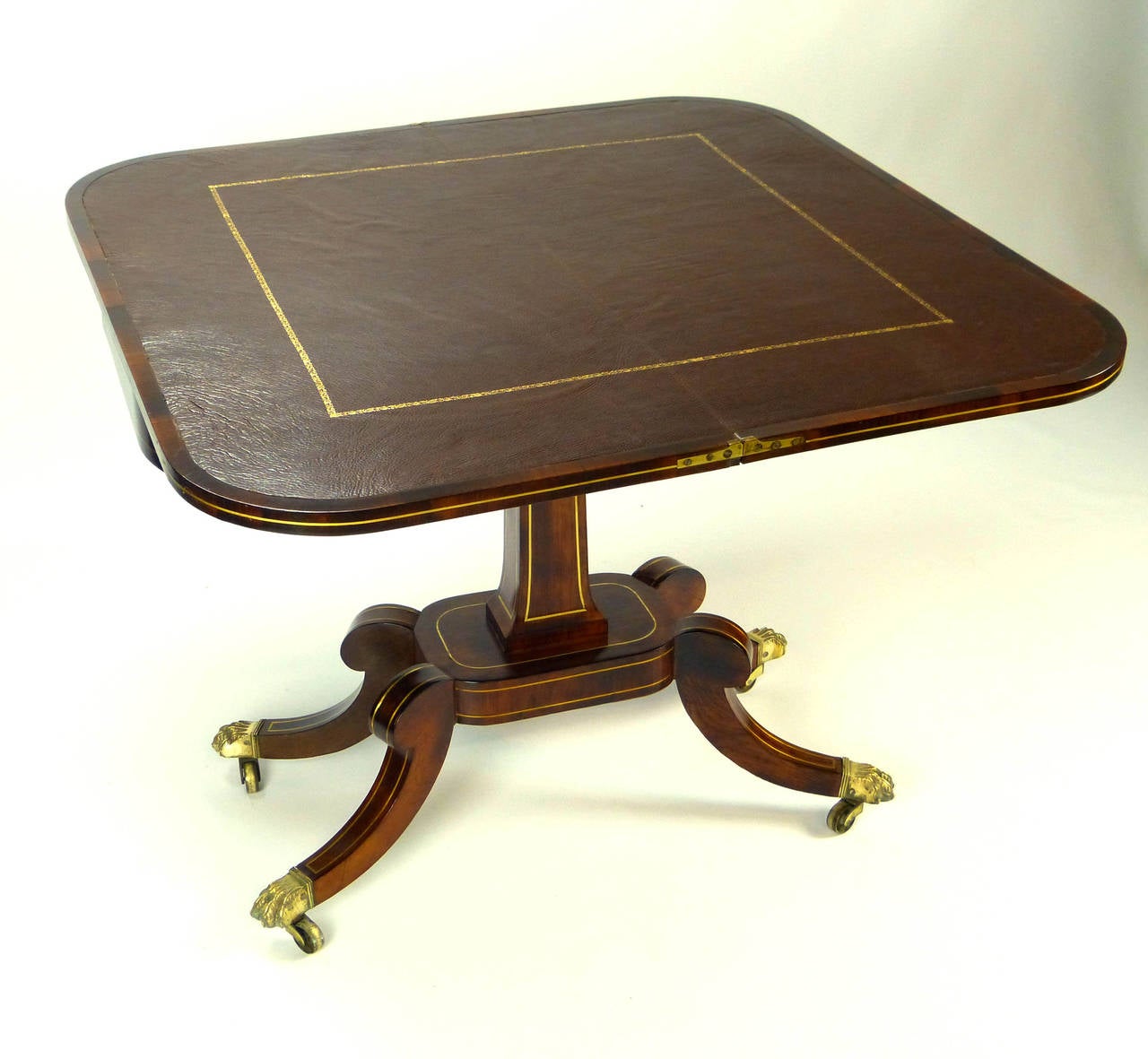 Early 19th Century Rosewood and Brass Regency Games Table 4