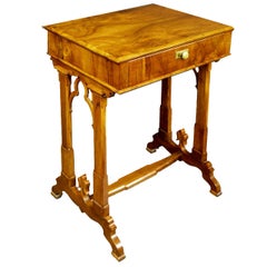 Early 19th Century Unique Biedermeier Sewing Side Table 