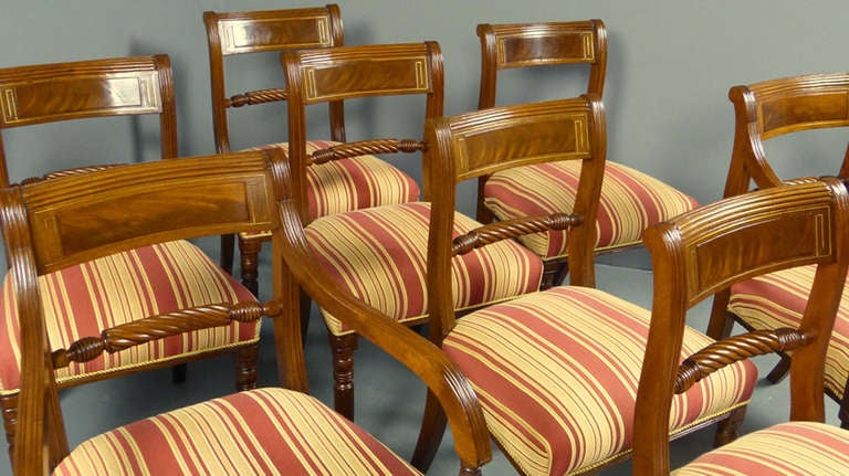 19th Century Regency Set Of 8 Dining Chairs