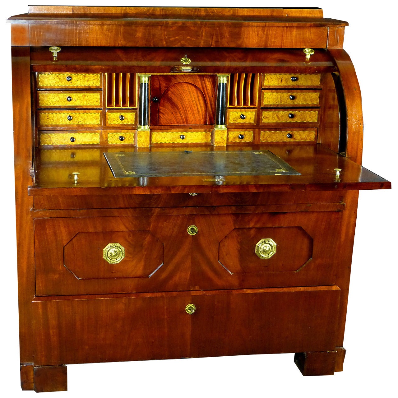 Biedermeier Cylinder top Bureau Secretaire