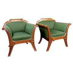 Rare Pair Of Art Nouveau Armchairs