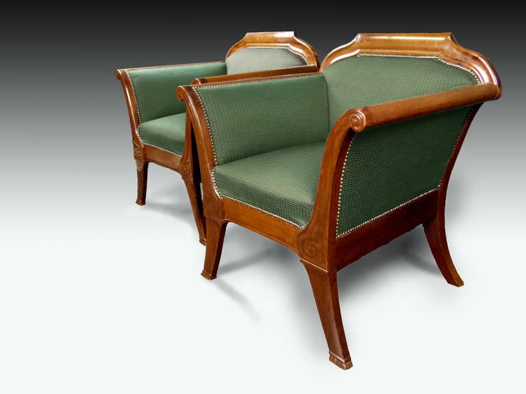 Rare Pair Of Art Nouveau Armchairs In Excellent Condition In Santander, ES