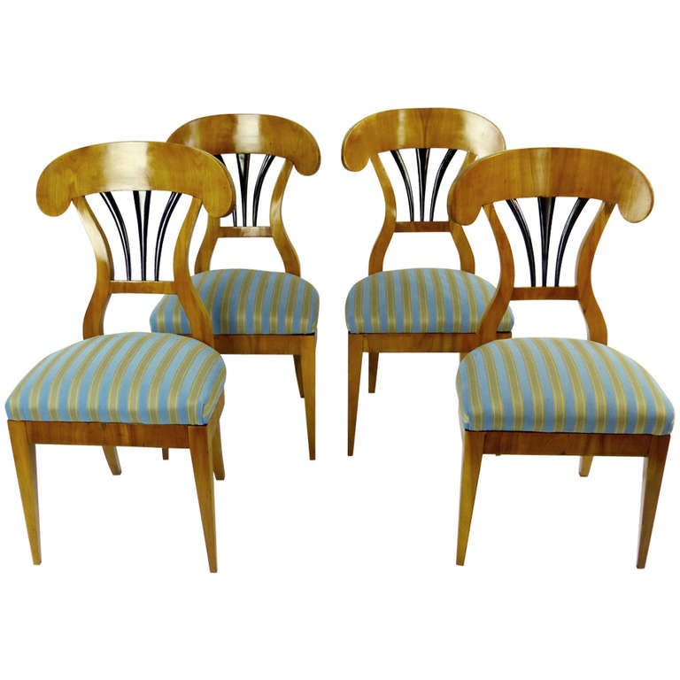 Biedermeier Set of Four Chairs