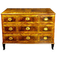 Commode Chest of Drawers 18th Century German Walnut Parquetry