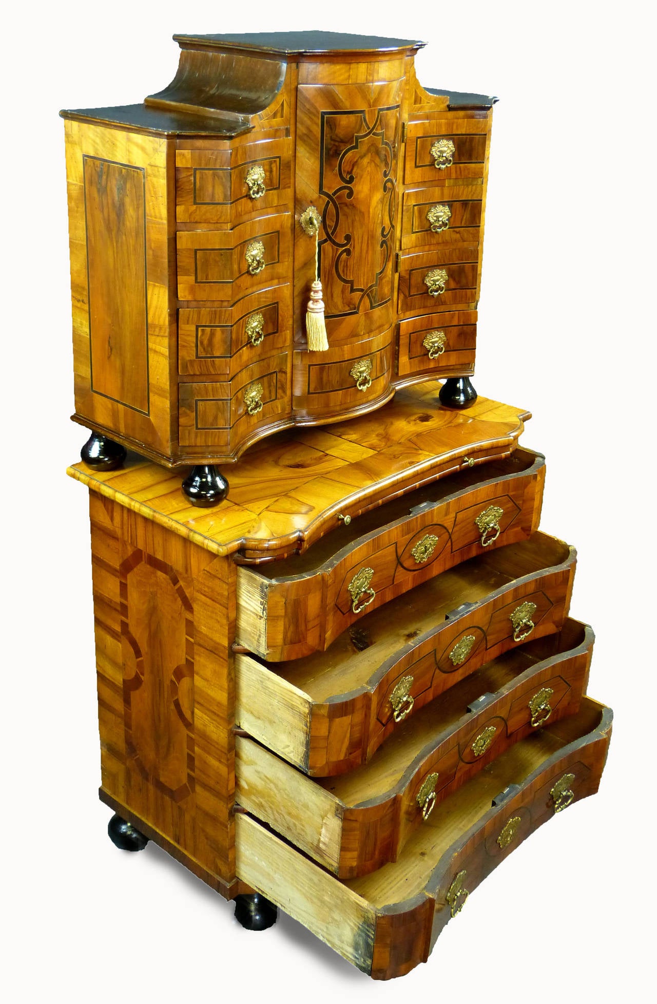 Petite South German Cabinet on Chest, 1760 2
