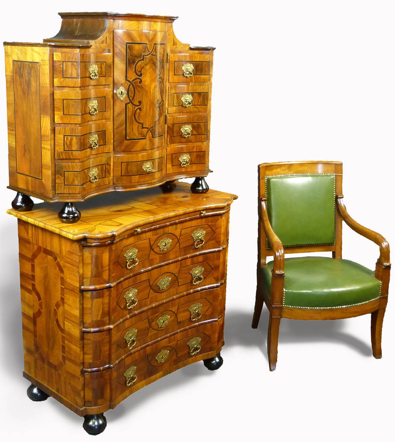 Petite South German Cabinet on Chest, 1760 4