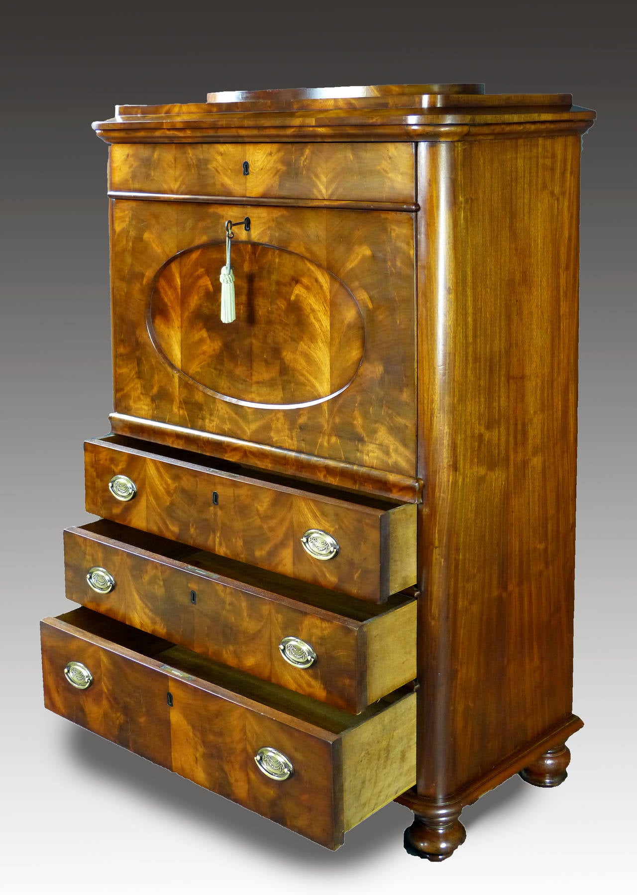 Biedermeier Secretaire a Abattant, Early 19th Century 2