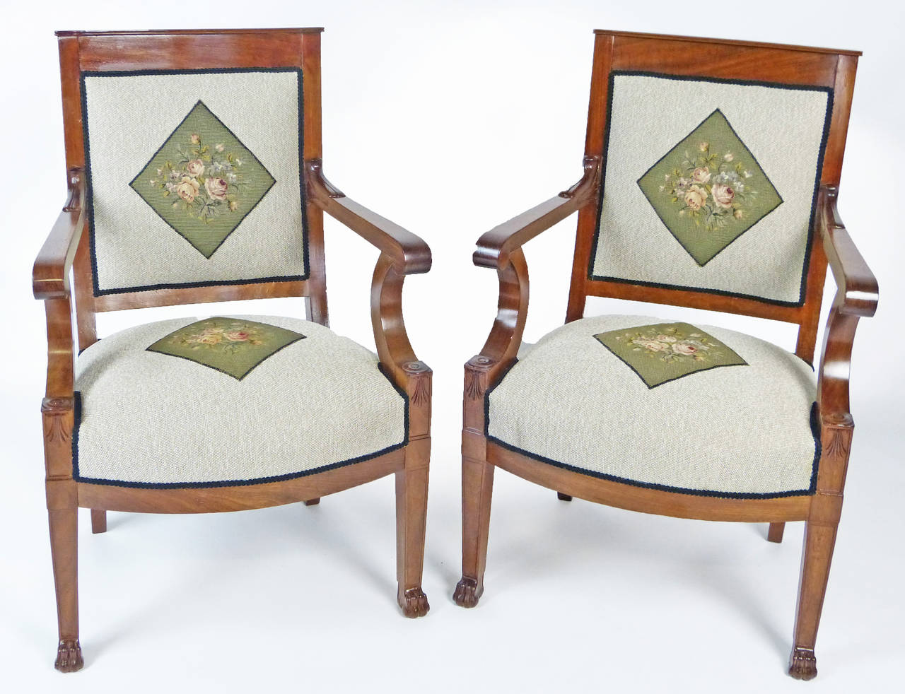Early 19th Century Pair of Directoire Swiss Armchairs 4