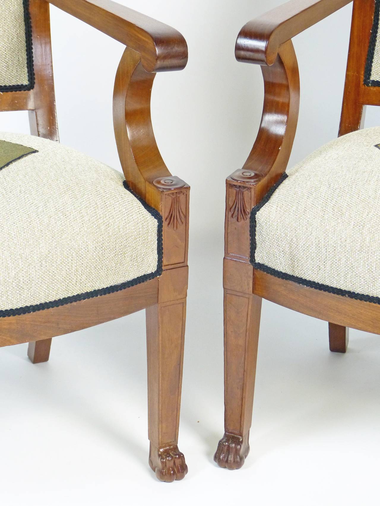 Early 19th Century Pair of Directoire Swiss Armchairs 1