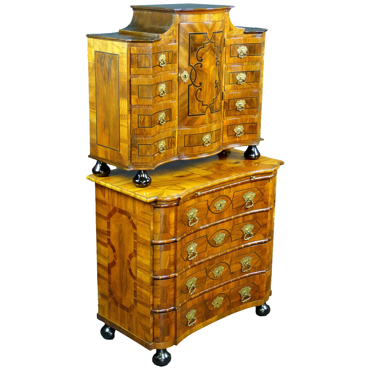 Petite South German Cabinet on Chest, 1760