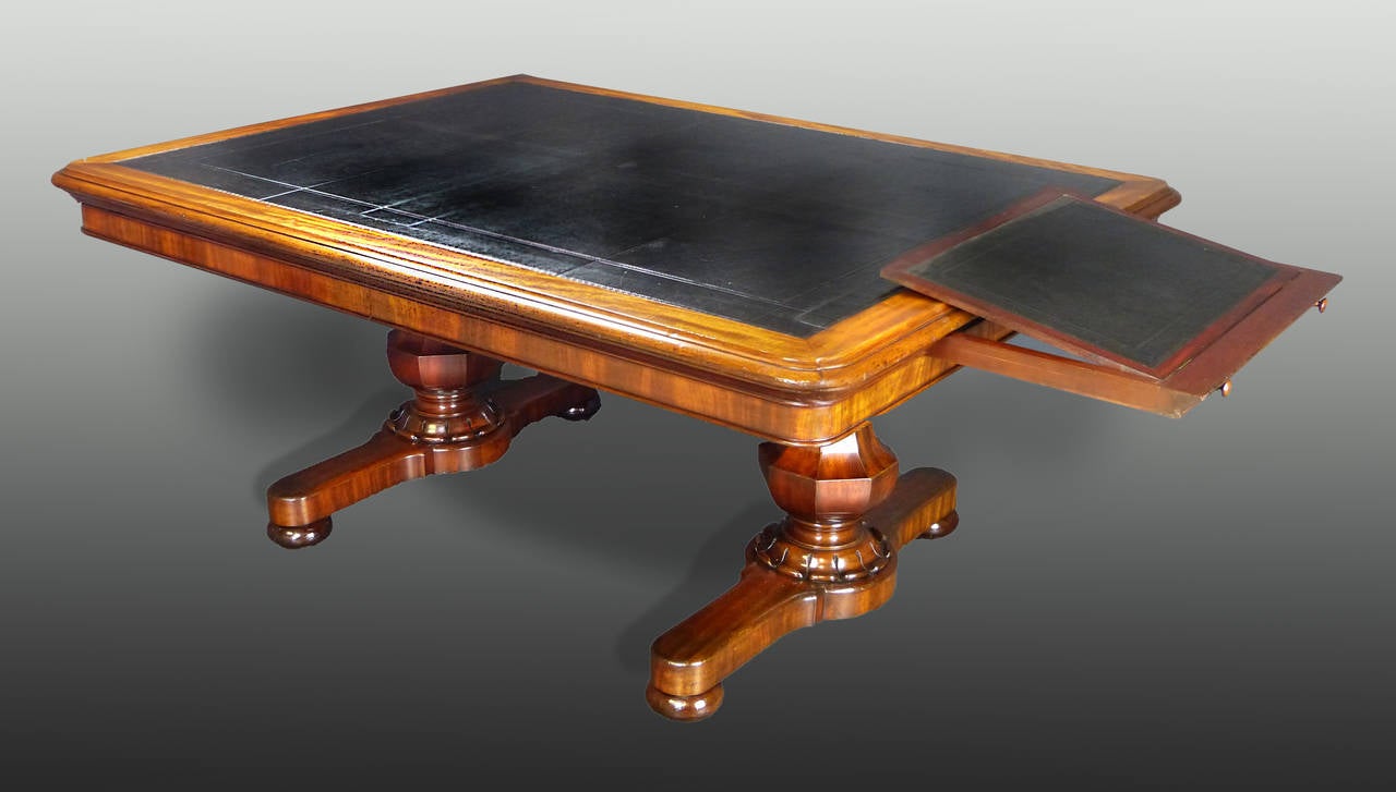 Large 19th Century Irish Writing Table Desk by Williams and Gibton at