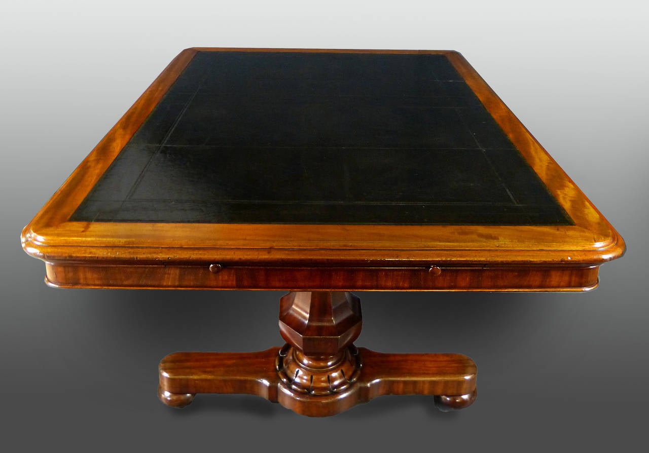 Large 19th Century Irish Writing Table Desk by Williams & Gibton 1