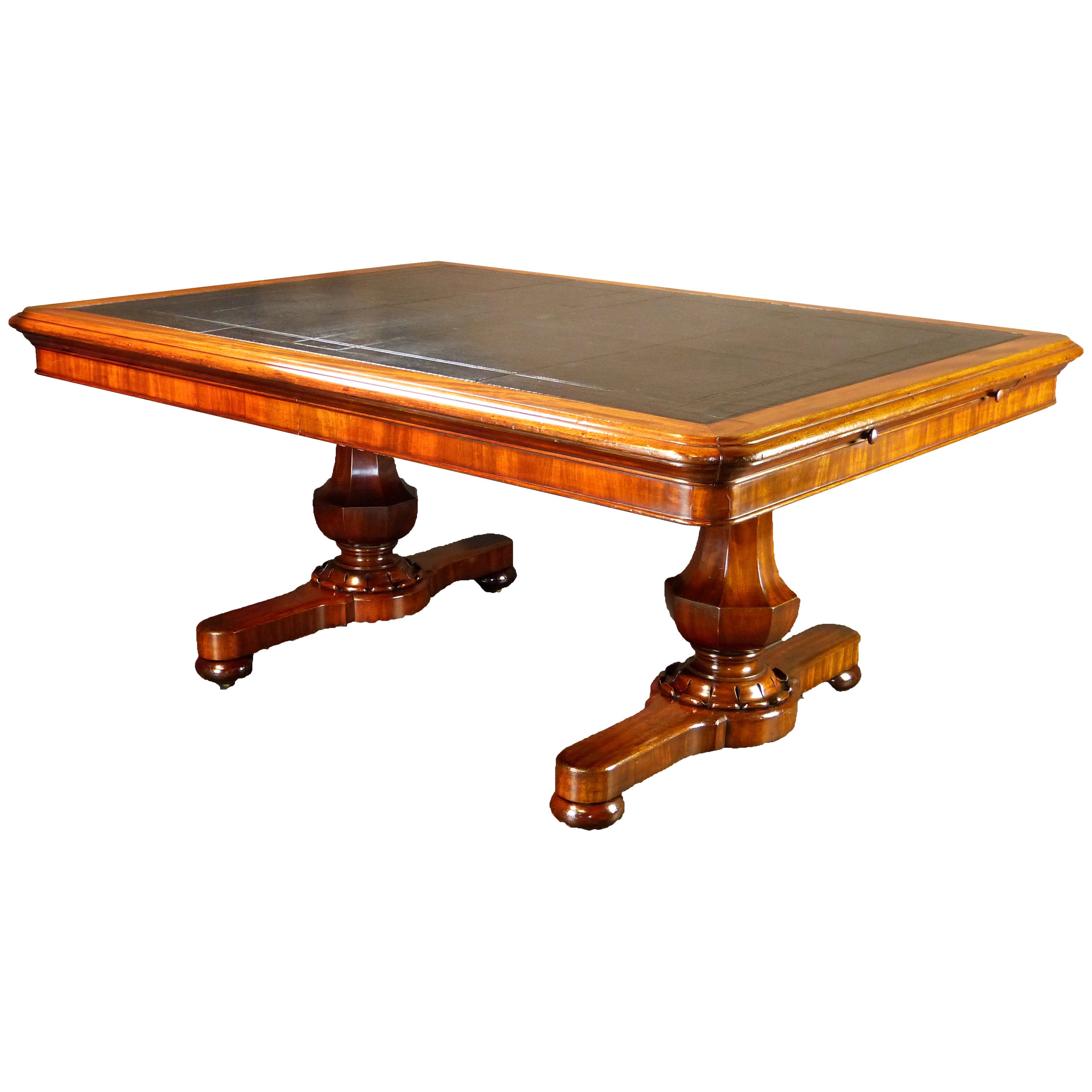 Large 19th Century Irish Writing Table Desk by Williams & Gibton