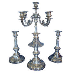 Antique Monumental Gorham Sterling Silver Candelabra set with Roses