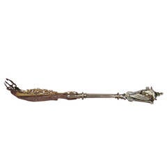 George Sharp 3-D Figural Bull Cheese knife with Pick 8"