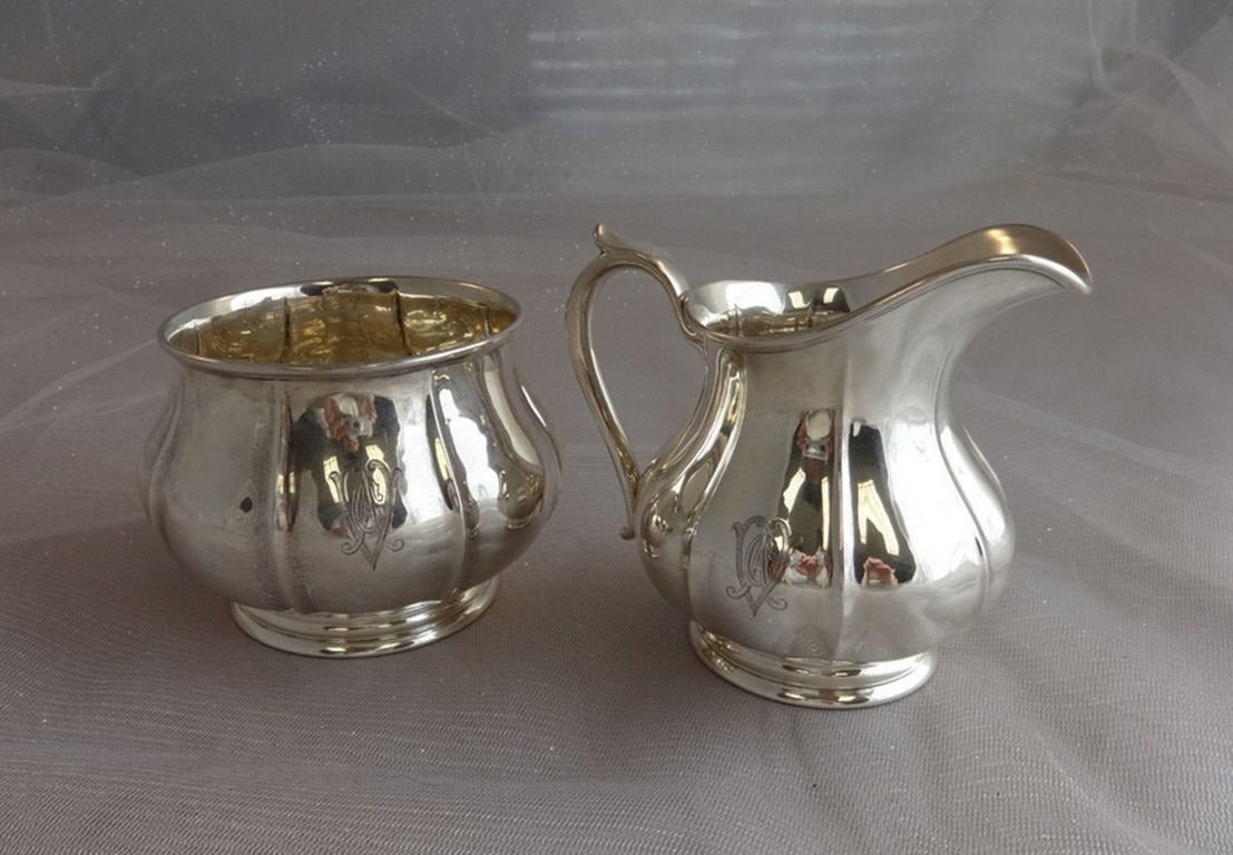 Arthur Stone Sterling Silver Tea Set Tilting Kettle on Cradle w Tray Hollowware For Sale 1