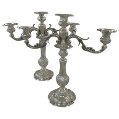 Francis I by Reed & Barton Sterling Silver Pair of Candelabra, Cornucopia Design