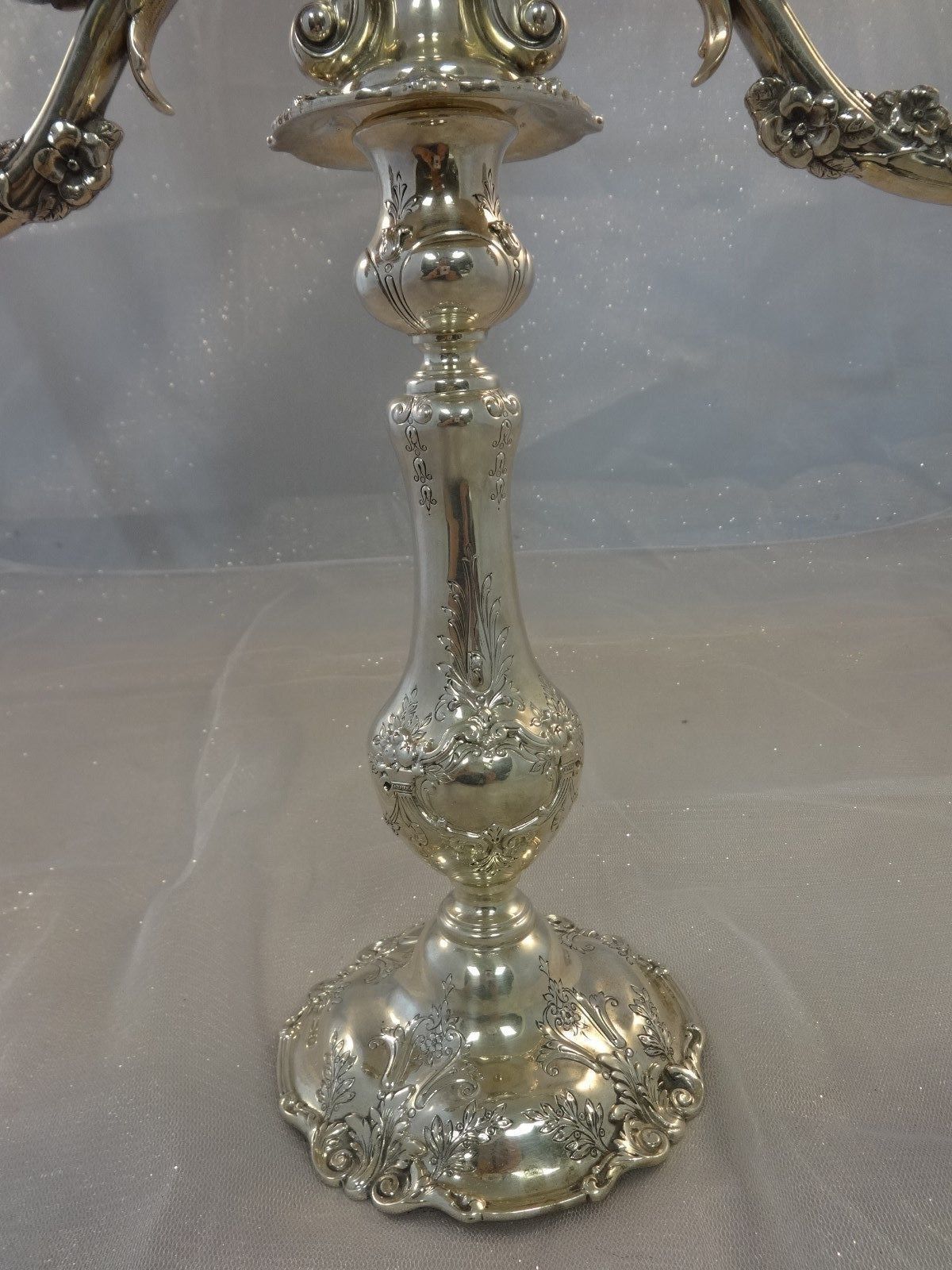 American Francis I by Reed & Barton Sterling Silver Pair of Candelabra, Cornucopia Design