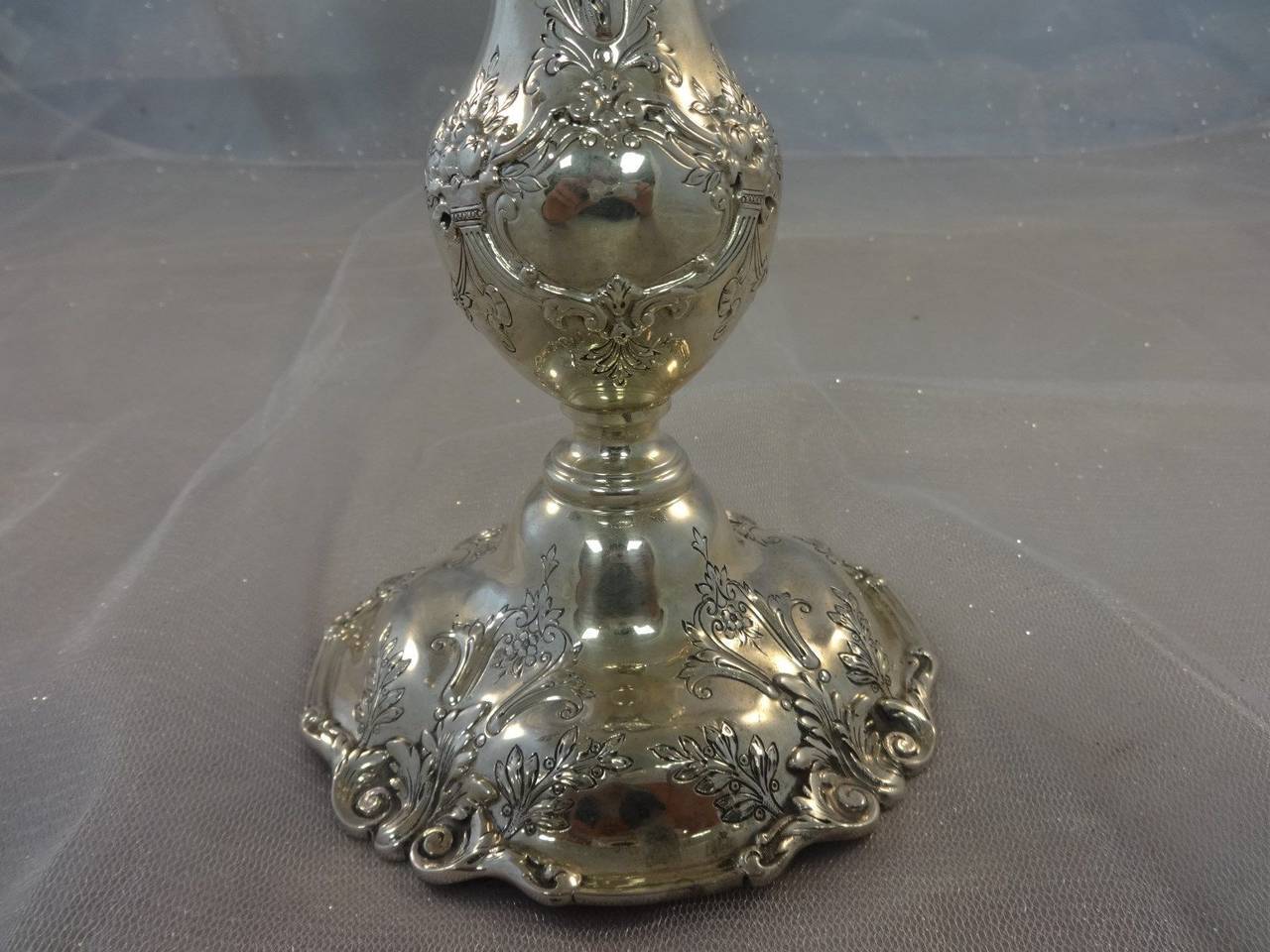Mid-20th Century Francis I by Reed & Barton Sterling Silver Pair of Candelabra, Cornucopia Design