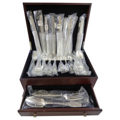 Monte Mario by Buccellati Sterling Silver Flatware Set, Service 52 Pieces, Italy