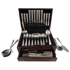 Maintenon by Fortunoff Sterling Silver Flatware Dinner Set Service 70 Pcs, Italy