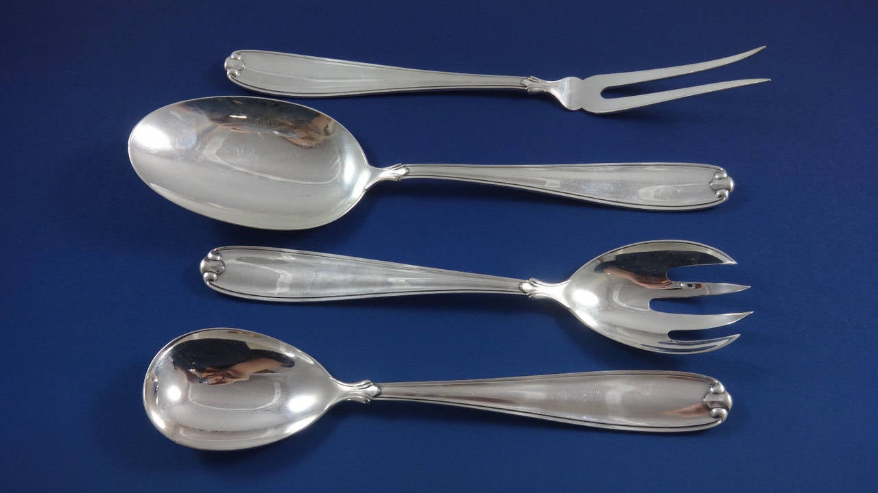 Palm Beach by Buccellati Sterling Silver Flatware Set of 8 Service 93 Pieces In Excellent Condition For Sale In Big Bend, WI