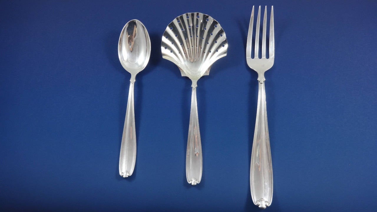 Palm Beach by Buccellati Sterling Silver Flatware Set of 8 Service 93 Pieces For Sale 2