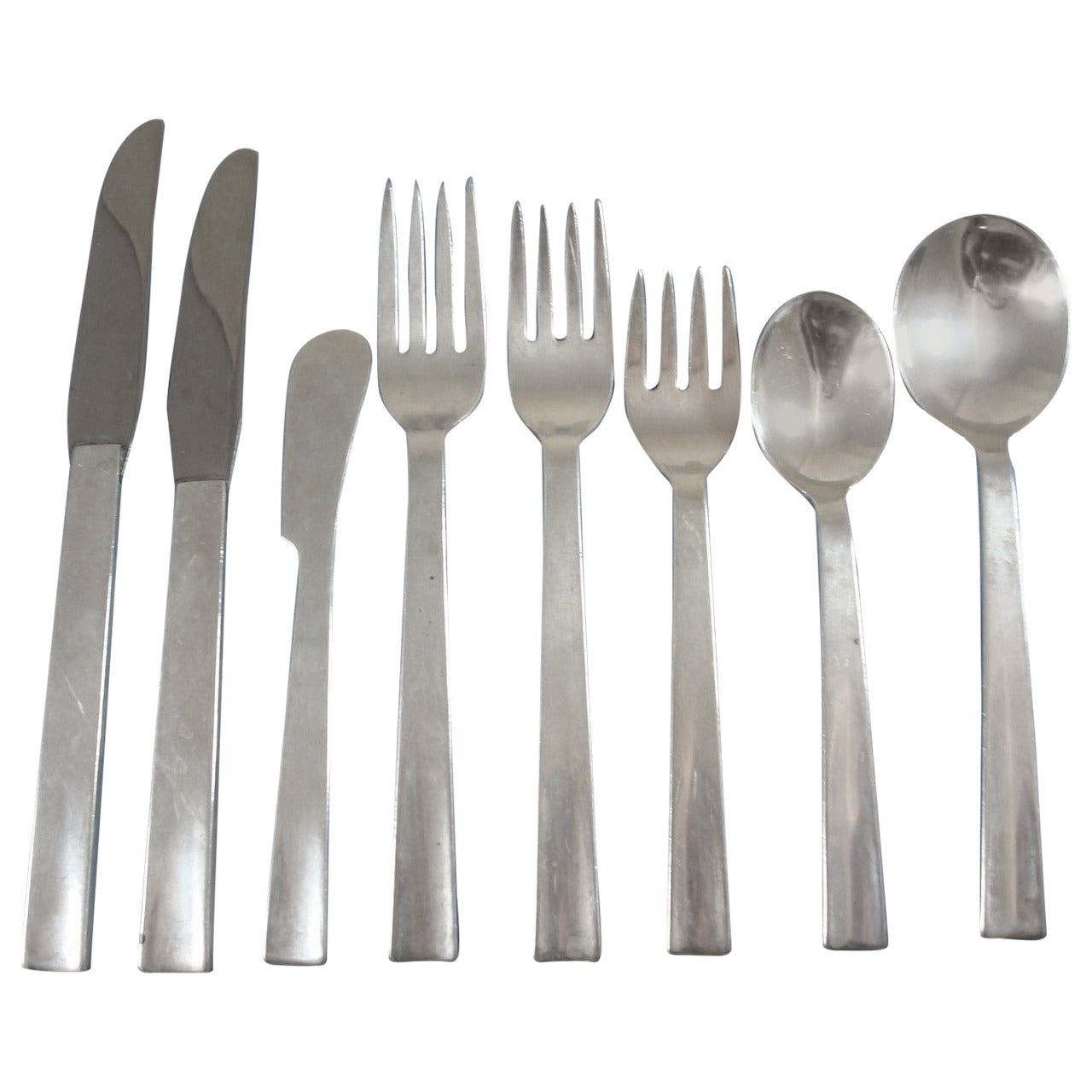 Harry Osaki Sterling Silver Flatware Set Service for 12 Hand-Wrought 112 Pieces