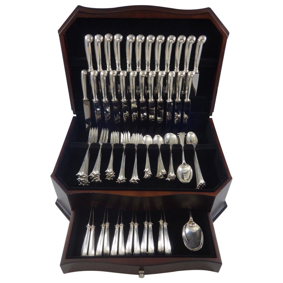 English Onslow by Worcester Sterling Silver Dinner Flatware 12 Set