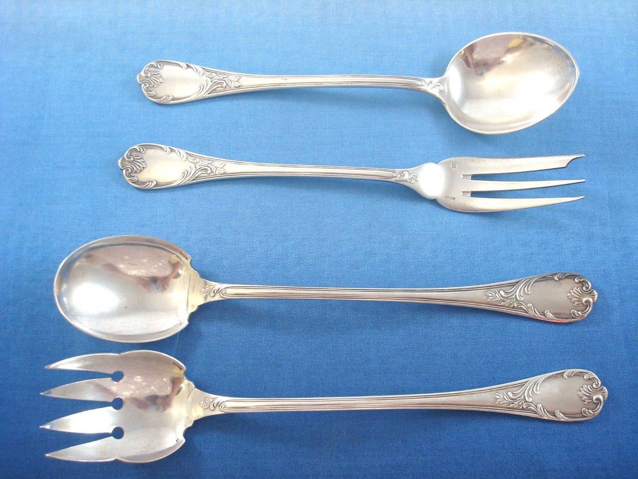 Marly by Christofle Silver Plate Flatware Set Service 166 Pieces 2