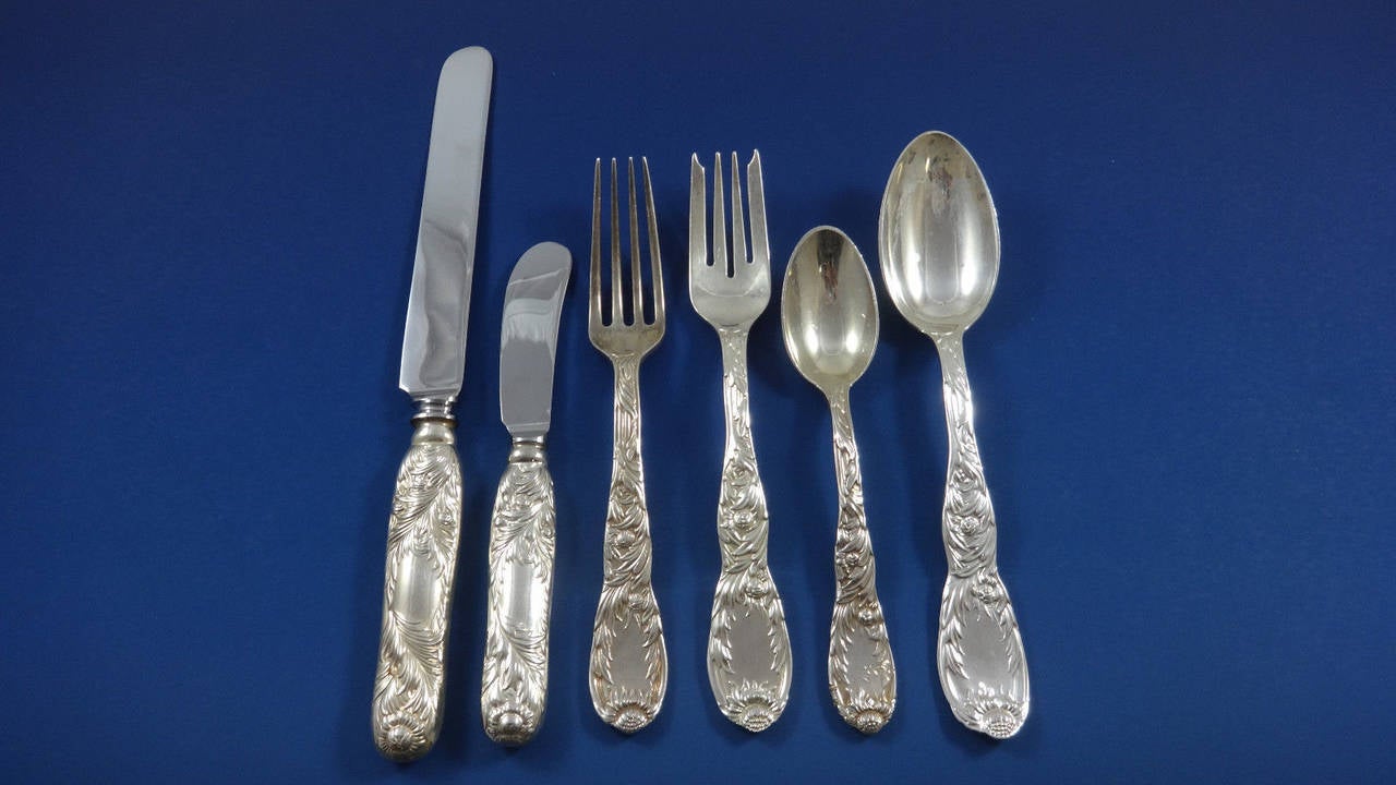 Chrysanthemum by Tiffany & Co. Sterling Silver Flatware Set Service 52 Pieces