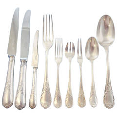 Antique Marly by Christofle Silver Plate Flatware Set Service 166 Pieces