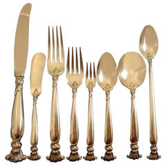 "Romance of the Sea, " Wallace Sterling Silver Flatware Dinner Set of 96 Pieces