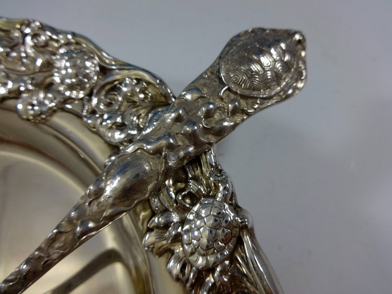 Late 19th Century Gorham Sterling Silver Set of Six Terrapin Forks Tureen and Bowls Turtles