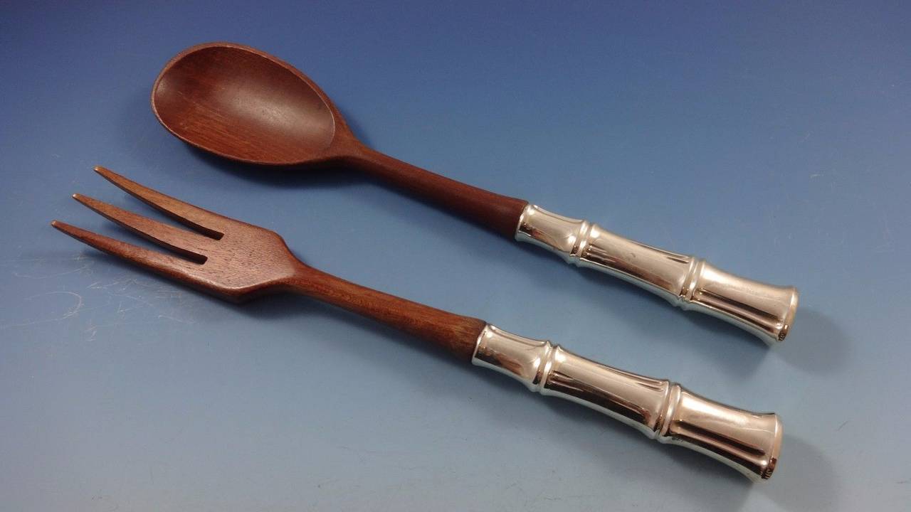 Mid-Century Modern Bamboo by Tiffany & Co. Sterling Silver Rare Dinner Size Flatware Set