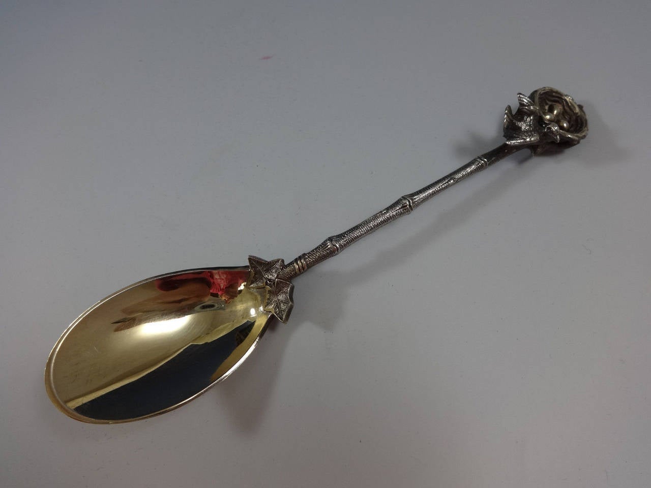 Birds Nest by Gorham Sterling Silver Ice Cream Spoon Set Fitted Original Box