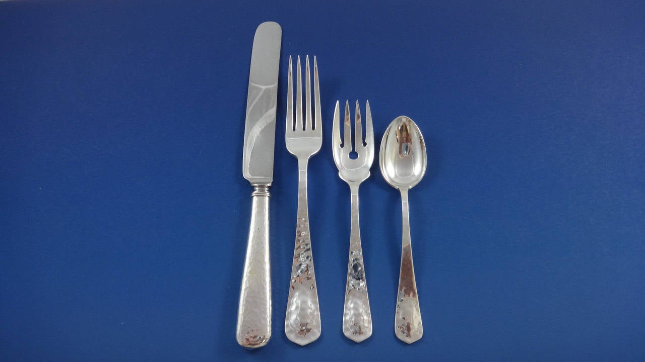 American Lebolt Sterling Silver Flatware Set Hand-Wrought, Chicago 193 Pieces