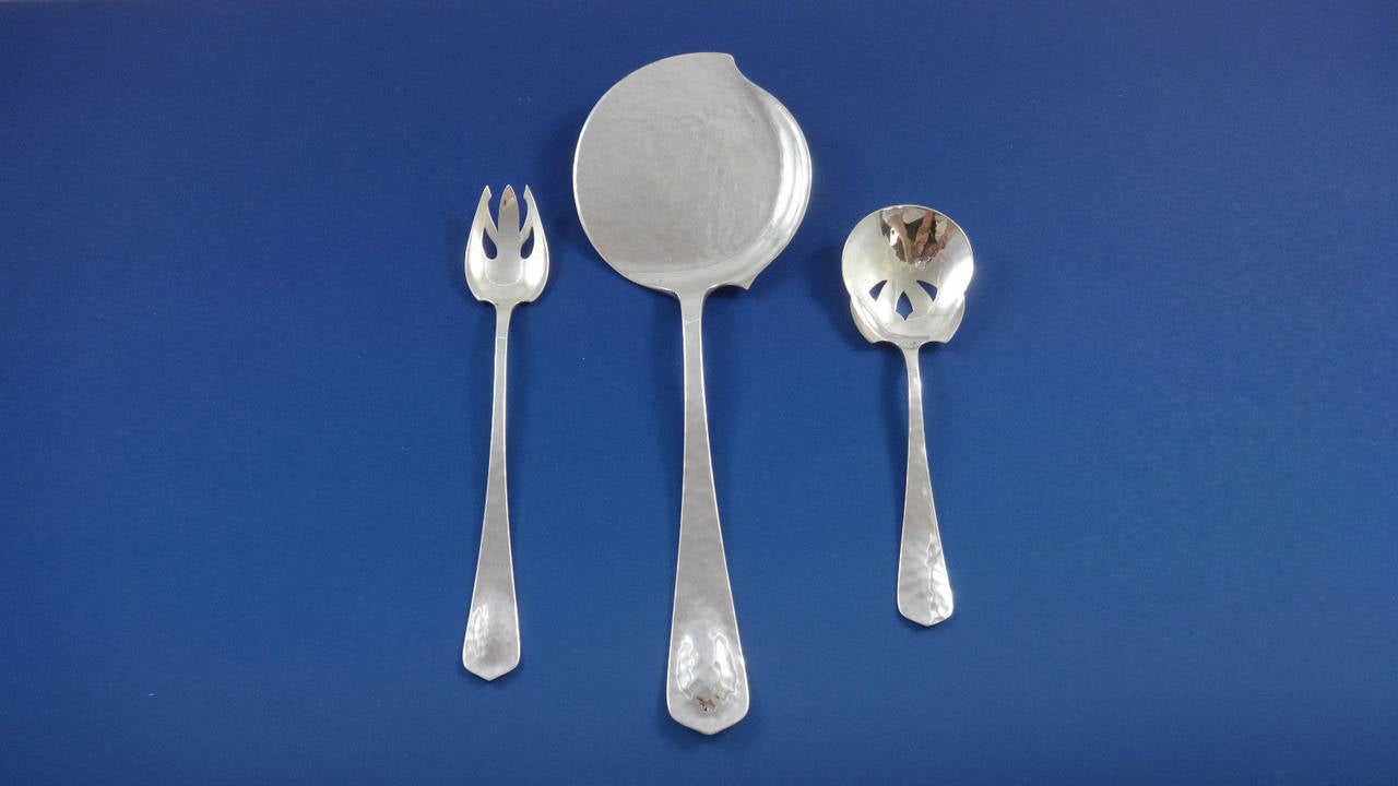 Lebolt Sterling Silver Flatware Set Hand-Wrought, Chicago 193 Pieces 2